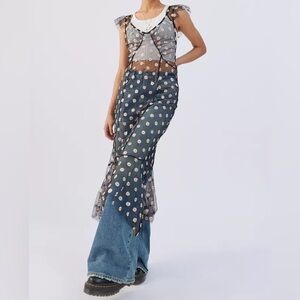 UO Embroidered Floral Midi Dress